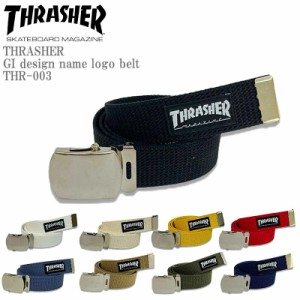 【サイズ調整可能】【9色展開】THRASHER スラッシャー GI design name logo belt THR-003 GIデザインベルト 織ネーム スケーター ファイ