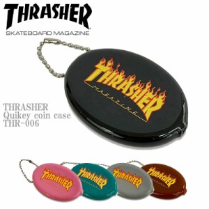 THRASHER スラッシャー Quikey coin case THR-006 クイキー コインケース 米国製 ロゴ ネオンカラースケーター ファイヤーロゴ メンズ レ