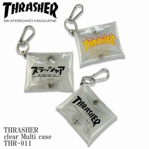 THRASHER スラッシャー clear Multi case THR-011 クリア マルチケース コイン カード ファイヤー ロゴ スケーター ストリート メンズ レ
