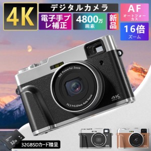 ビデオカメラ デジタルカメラ 4K本体 小型 軽量 4800万画素 安い 新品 4K高精細撮影 光学ファインダー 電子手ぶれ補正 16倍ズーム 日本語