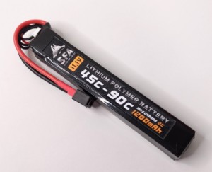 SFA LIPOバッテリー 11.1V1200mAh 45C-90C ミニスティックタイプ ラージTコネクター