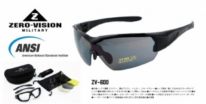 ZERO VISION　ゼロヴィジョン ZV-600　シューティンググラス 2WAYゴーグル 替えレンズ3枚付き アイウェア