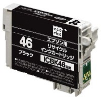 エコリカ リサイクルインクカートリッジ EPSON ブラック ICBK46 ECI-E46B