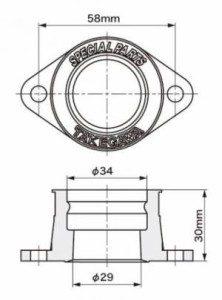 SP武川 キャブレターインシュレーター/ミクニVM26 補修部品 品番:00-03-0210