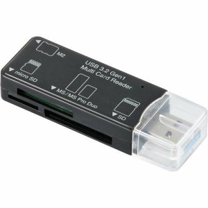 OHM オーム電機 【USB Type-Aコネクタ接続】microSDカードリーダー(主要49メディア/USB3.2Gen1/ブラック) PC-SCRWU303ーK