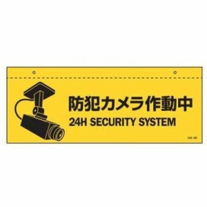 日本緑十字社 イラスト標識(天井用) 防犯カメラ作動中 CIS-6 D 140×360mm PET  407064 1枚