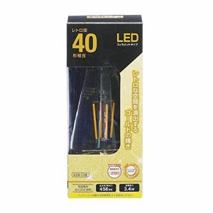 OHM オーム電機 LEDフィラメントタイプ電球 レトロ球(40形相当/456 lm/3.4W/キャンドル色2400K/E26/全方向配光290°) LDF3L C6/GST64