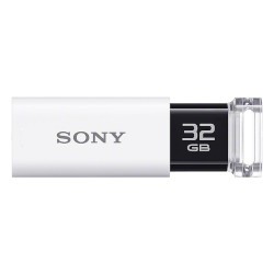 SONY ソニー USB3.0対応 ノックスライド式USBメモリー ポケットビット 32GB ホワイト キャップレス(USM32GU W)