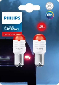 PHILIPPS フィリップス PHILIPS フィリップス Ultinon Pro3000 ストップ・テールランプ用LED 12V S25W P21/5W 鮮明な赤色ランプ ダブル球