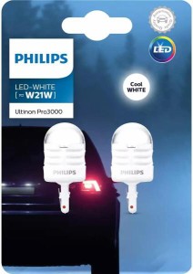 PHILIPPS フィリップス PHILIPS フィリップス Ultinon Pro3000 バックランプ用LED 12V T20 W21W 60000Kホワイト 190lm 2個入り 11065U30C