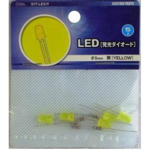 OHM オーム電機 [ライト・照明】LED電球・LEDランプ] LED φ5mm黄 5個入り