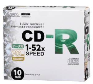 OHM オーム電機 CD-Rデータ用 52倍速 10P スリムケース入り PC-M52XCRD10L