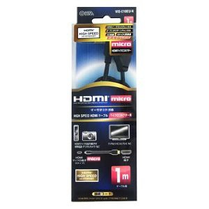 OHM オーム電機 HDMI1.4マイクロケーブル 1m VIS-C10EU-K