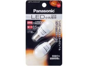 PANASONIC パナソニック パナソニック LED電球 E12口金 電球色相当(0.5W) 小丸電球タイプ 2個入 LDT1LHE122T