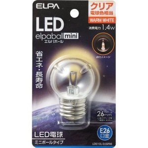 [ライト・照明】LED電球・LEDランプ] ELPA LED電球 G40型 E26LDG1CL-G-G256(1688100)