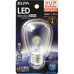 ELPA LED電球 サイン型 E26 55lm(クリア・電球色相当)LDS1CL-G-G906(1689400)