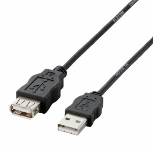 ELECOM エレコム エレコム USB延長ケーブル RoHS指令準拠 USB A オス-USB A メス 2.0m ブラック USB-ECOEA20