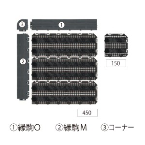 山崎産業 樹脂システムマット(縁駒M)ダークグレー F-25-FM-DGR【843-2153】