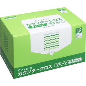 日本製紙クレシア クレシア カウンタークロス薄手 グリーン 100枚