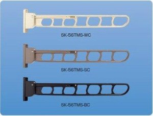 新協和 バルコニー物干金物ホワイトクリーム縦収納型