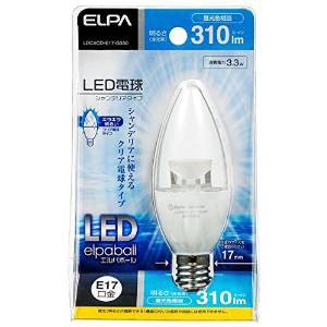ELPA LED電球 シャンデリア球形 310lm(クリア・昼光色相当)elpaball LDC4CD-E17-G350