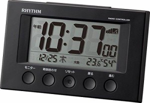 リズム時計工業 リズム時計 RHYTHM 電波 目覚まし 時計 フィットウェーブスマート ブラック 8RZ166SR02