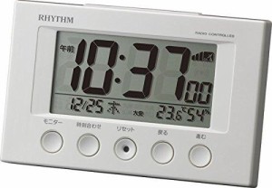 リズム時計工業 リズム時計 RHYTHM 電波 目覚まし 時計 フィットウェーブスマート ホワイト 8RZ166SR03