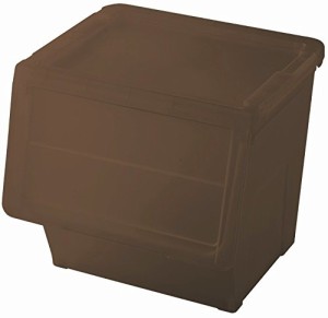 天馬 カバコ 収納ボックス (Lサイズ) クリアブラウン 天馬 プロフィックス (プラスチック フタ付き 衣装ケース おもちゃ収納)