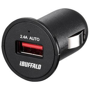 BUFFALO バッファロー バッファロー BSMPS2401P1TBK 2.4A出力 シガーソケット用USB急速充電器 1ポートタイプ(ブラック)