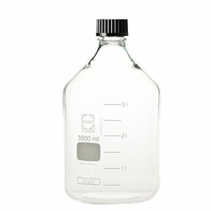 柴田科学 ねじ口瓶丸型白(デュラン(R)) 黒キャップ付 3500mL