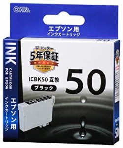 OHM オーム電機 エプソン ICBK50互換(ブラック×1) INK-E50B-BK 01-4096