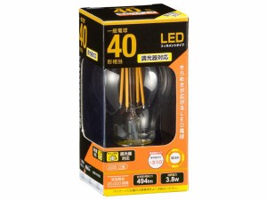 OHM オーム電機 06-3482 LEDフィラメントタイプ電球 クリア(40形相当/494lm/電球色/E26/全方向配光310°/調光器対応) LDA4L/D C6