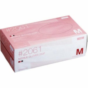 川西工業 ニトリル 使いきり手袋 粉なし ピンク M #2061 1箱(250枚)(#2061 ピンク M)