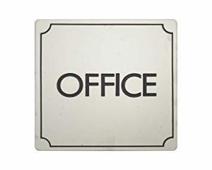 光 プレート OFFICE メッキ 80x80x1mm テープ付き