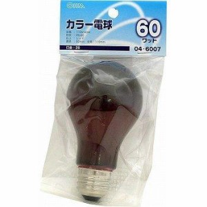 OHM オーム電機 クリアカラー球PS60 60W レッド E26【入数:5】