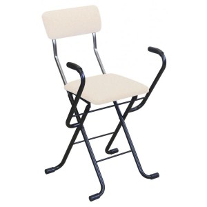 ルネセイコウ(Runeseikou) ルネセイコウ 日本製 折りたたみ椅子 フォールディング Jメッシュアームチェア ベージュ/ブラック MSA-49 (134