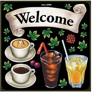 のぼり屋工房 Pデコレーションシール 26899 Welcome コーヒー ジュース (1351864)