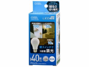 OHM オーム電機 LED電球(40形相当/520lm/昼光色/E26/全方向270°/密閉形器具対応/調光機能付) LDA4D-G/D AG93