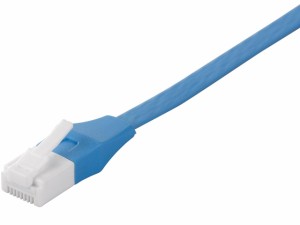 BUFFALO バッファロー Cat6A ツメの折れないLANケーブル フラット ストレート 1.5m ブルー(BSLS6AFU15BL)