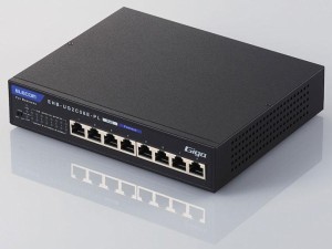 ELECOM エレコム ノン・インテリジェントスイッチングハブPoE8ポートACアダプタモデル(EHB-UG2C08E-PL)