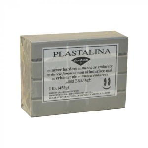 中部電磁器工業 MODELING CLAY(モデリングクレイ) PLASTALINA(プラスタリーナ) 粘土 シルバーグレイ 1Pound 3個セット (1549531)