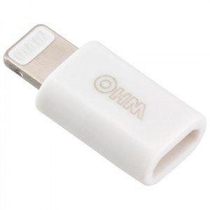 OHM オーム電機 ライトニング変換アダプター(充電・データ転送/2.4A高出力/iPhone、iPod、iPad対応) SIP-P7115-W