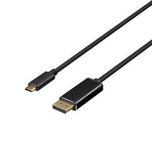 BUFFALO バッファロー ディスプレイ変換ケーブル USB Type-C-DP 2m ブラック(BDCDP20BK)