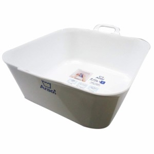 オーエ(Ohe) オーエ 洗濯 桶 白 縦43.5×横37×奥行17.5cm Arao! たらい 大 収納 手洗い つけ置き ペット洗い 足湯にも使える 日本製