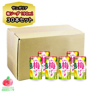 ジュース 缶 サンガリア 梅 ソーダ 缶 ジュース 190g 1箱 30本入り ウメ ジュース 缶入り 飲料 箱買い まとめ買い 買い置き ギフト 贈り