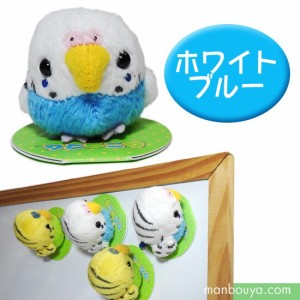 小鳥 雑貨 インコ グッズ ぬいぐるみ A-SHOW ムニュマムマグネット セキセイインコ ホワイト/ブルー 5cm【メール便発送可】まんぼう屋ド