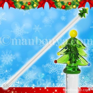 クリスマスツリー オブジェ ガラス マドラー 【メール便発送可】まんぼう屋ドットコム