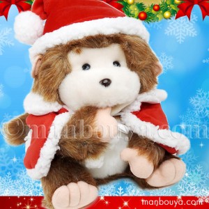 クリスマス サル ぬいぐるみ ちゃぶ丸 たけのこ TAKENOKO チャブ丸 Sサイズ 20cm サンタ衣装 まんぼう屋ドットコム