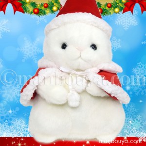 クリスマス ぬいぐるみ うさぎ たけのこ TAKENOKO 森のなかま S ウサギ 白 25cm サンタ衣装 まんぼう屋ドットコム