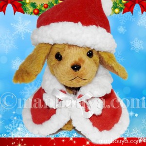 クリスマス ぬいぐるみ 犬 TAKENOKO たけのこ ミニダックスフント 茶 サンタ衣装 まんぼう屋ドットコム